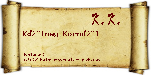 Kálnay Kornél névjegykártya