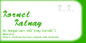 kornel kalnay business card